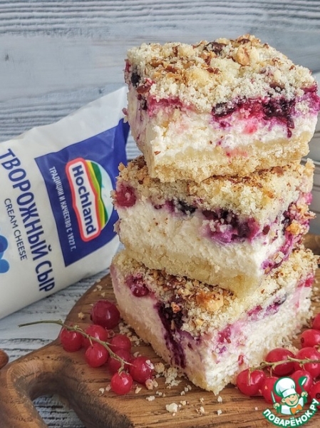 Песочный пирог с творожно-ягодной начинкой Песочный пирог с творожно-ягодной начинкой