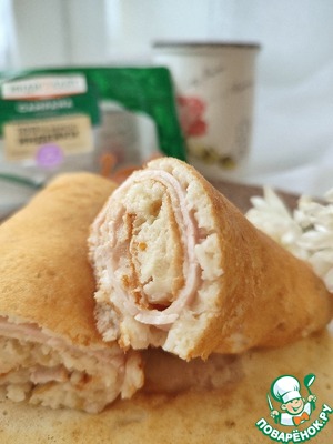 Толстые блины с ветчиной Толстые блины с ветчиной