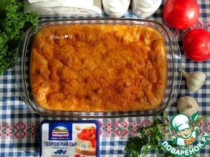 Заливной пирог с куриными желудочками