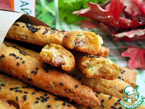 Закусочные палочки с фаршем индейки Закусочные палочки с фаршем индейки