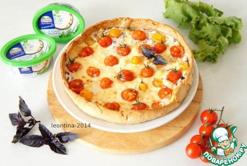 Киш с базиликом, томатами и сыром Киш с базиликом, томатами и сыром