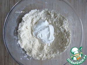 Пирог с фруктами в рисовой заливке