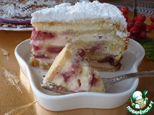 Пирог с творожным сыром и клубникой Пирог с творожным сыром и клубникой