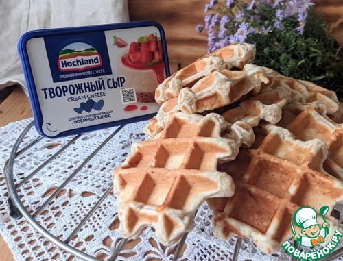 Банановые вафли с творожным сыром