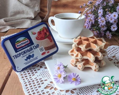 Банановые вафли с творожным сыром