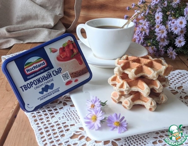 Банановые вафли с творожным сыром