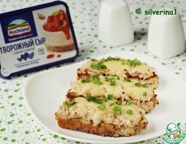 Брускетта с тунцом и вялеными томатами Брускетта с тунцом и вялеными томатами