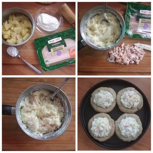 Ржаные ватрушки с картошкой и ветчиной Ржаные ватрушки с картошкой и ветчиной
