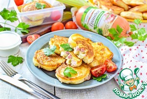 Пышки с колбасой