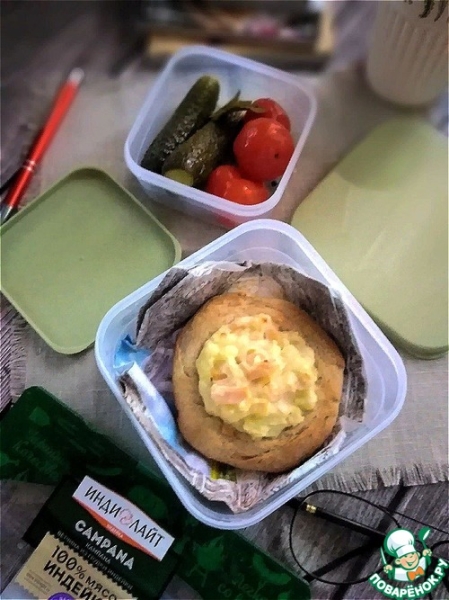 Ржаные ватрушки с картошкой и ветчиной Ржаные ватрушки с картошкой и ветчиной