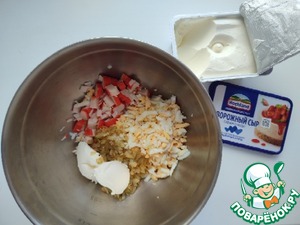 Фаршированный кальмар с творожным сыром Фаршированный кальмар с творожным сыром