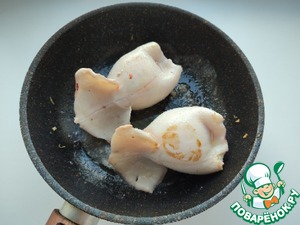 Фаршированный кальмар с творожным сыром Фаршированный кальмар с творожным сыром