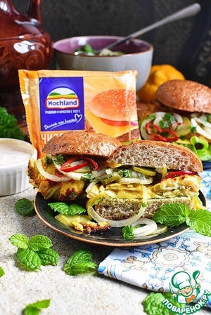 Фишбургер с рыбой тандури