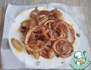 Хот-дог с луком фри