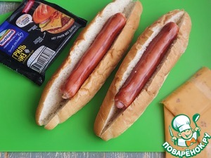 Хот-дог с луком фри