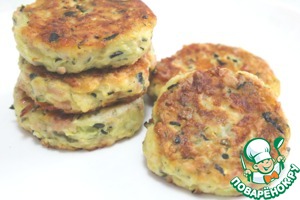 Кабачковые оладьи с сосисками