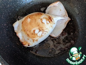 Кальмары, фаршированные рисовой полентой и овощами Кальмары, фаршированные рисовой полентой и овощами