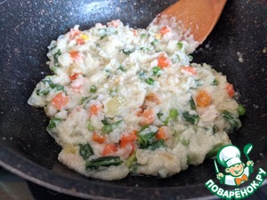 Кальмары, фаршированные рисовой полентой и овощами Кальмары, фаршированные рисовой полентой и овощами