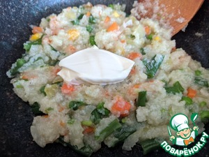 Кальмары, фаршированные рисовой полентой и овощами Кальмары, фаршированные рисовой полентой и овощами