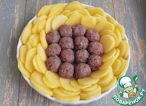 Картофель с фрикадельками в сырно-томатном соусе Картофель с фрикадельками в сырно-томатном соусе