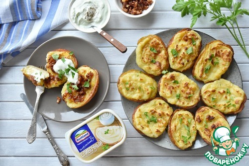 Картофельные шкурки фаршированные сыром