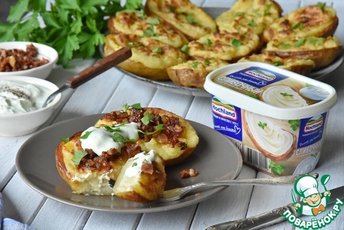 Картофельные шкурки фаршированные сыром