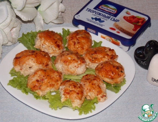 Котлеты с творожным сыром в духовке Котлеты с творожным сыром в духовке
