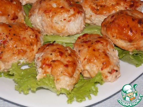 Котлеты с творожным сыром в духовке Котлеты с творожным сыром в духовке