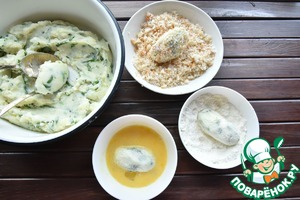 Крокеты с шпинатом и плавленным сыром Крокеты с шпинатом и плавленным сыром