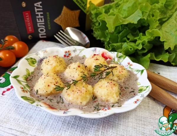 Кукурузные шарики с ореховым соусом Кукурузные шарики с ореховым соусом