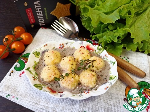 Кукурузные шарики с ореховым соусом Кукурузные шарики с ореховым соусом