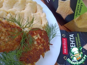 Куриные котлеты с чечевично-злаковой полентой Куриные котлеты с чечевично-злаковой полентой