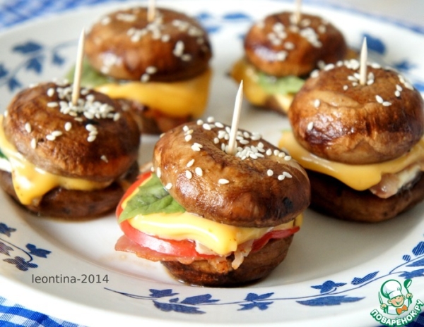Мини-бургеры из шампиньонов