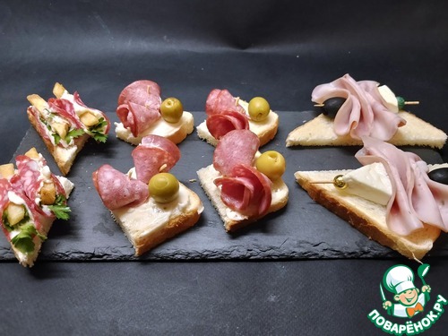 Мини-бутерброды "Ассорти" Мини-бутерброды "Ассорти"