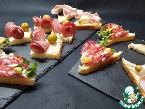 Мини-бутерброды "Ассорти" Мини-бутерброды "Ассорти"