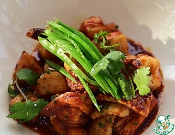 Морепродукты в остром соусе