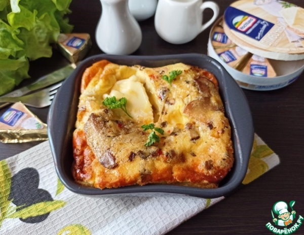 Омлет с белыми грибами и сыром