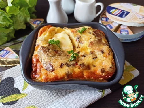 Омлет с белыми грибами и сыром