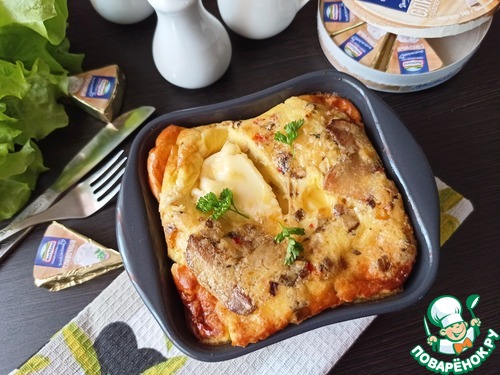 Омлет с белыми грибами и сыром