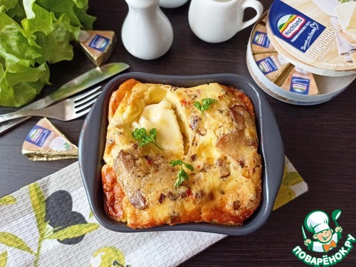 Омлет с белыми грибами и сыром