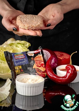 Острый бургер с куриной котлетой Острый бургер с куриной котлетой