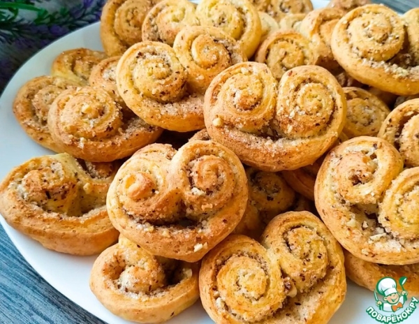 Печенье "Творожные сердечки" с орешками Печенье "Творожные сердечки" с орешками