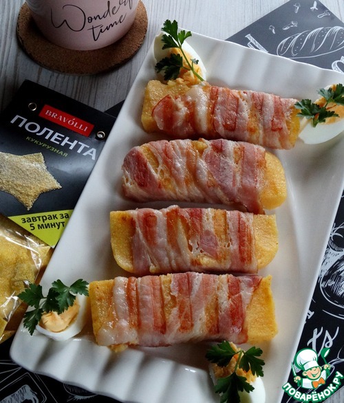 Полента в беконе на гриле