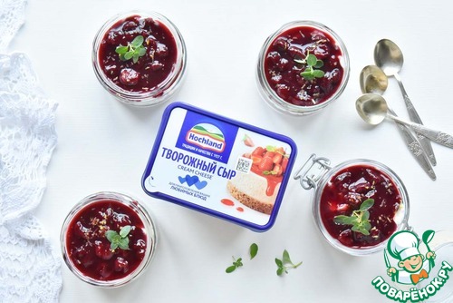 Порционный ягодный чизкейк без выпечки