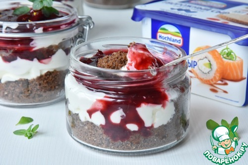 Порционный ягодный чизкейк без выпечки