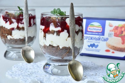 Порционный ягодный чизкейк без выпечки