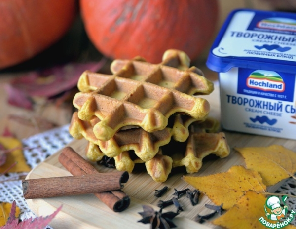 Пряные тыквенные вафли на творожном сыре Пряные тыквенные вафли на творожном сыре