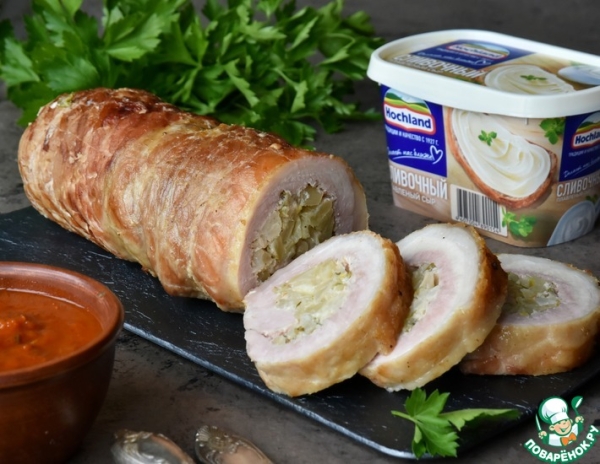 Рулет из свинины с цветной капустой