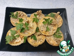 Салат "Белочка" в тарталетках Салат "Белочка" в тарталетках