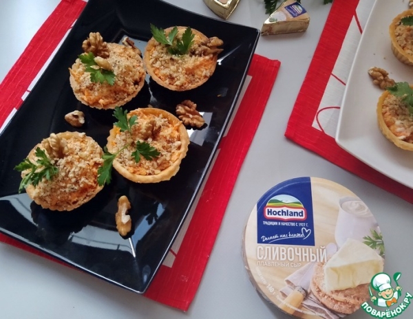 Салат "Белочка" в тарталетках Салат "Белочка" в тарталетках